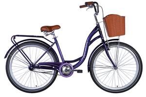 Велосипед ST 26' Dorozhnik AQUAMARINE тормозная рама- ' с багажником задн St с корзиной Pl с крылом St 2024 (синий)
