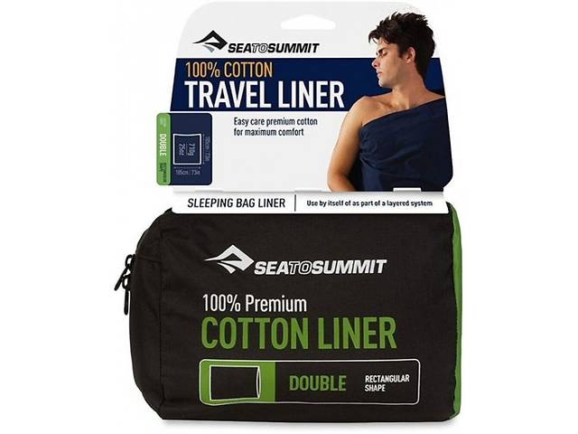 Вкладыш Sea To Summit Premium Cotton Travel Liner Double 185L x 185W см (1033-STS ADBLOSNB)