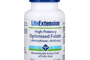 Высокоактивный оптимизированный фолат, High Potency Optimized Folate, Life Extension, 5000 mcg, 30 Вегетарианских капсул