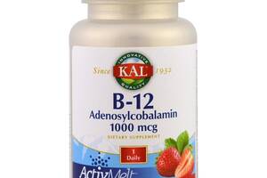 Витамин B-12 Adenosylcobalamin KAL Вкус клубники 1000 мкг 90 микротаблеток