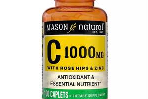 Витамин C Mason Natural Vitamin C 1000 mg with Rose Hips & Zinc 100 Caplets