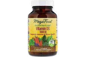 Витамин D3 1000 IU, Vitamin D3, MegaFood, 60 таблеток