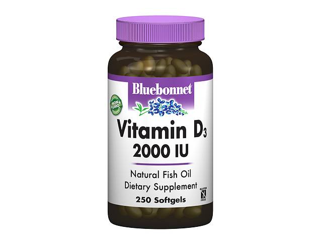 Витамин D3 2000IU Bluebonnet Nutrition 250 желатиновых капсул