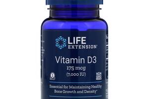 Витамин D3, Life Extension, Vitamin D3, 175 мкг (7000 МЕ), 60 гелевых капсул