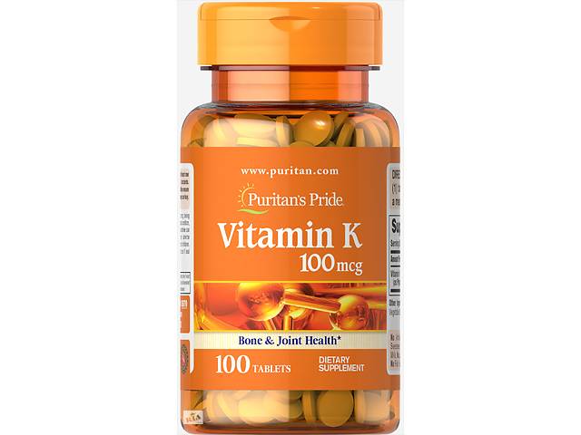 Витамин К Puritans Pride 100 мкг 100 таблеток (31996)