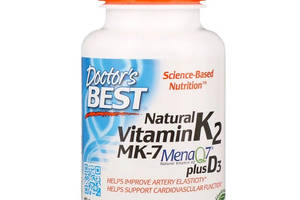 Витамин К2 Doctor's Best с Д3 Vitamin K2 plus Vitamin D3 180 мкг 60 капсул (DRB00404)