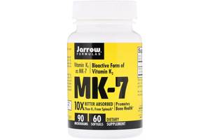 Витамин К2 в Форме МК-7, Vitamin K2 as MK-7, Jarrow Formulas, 90 мкг, 60 капсул