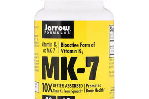 Витамин К2 в Форме МК-7, Vitamin K2 as MK-7, Jarrow Formulas, 90 мкг, 60 капсул