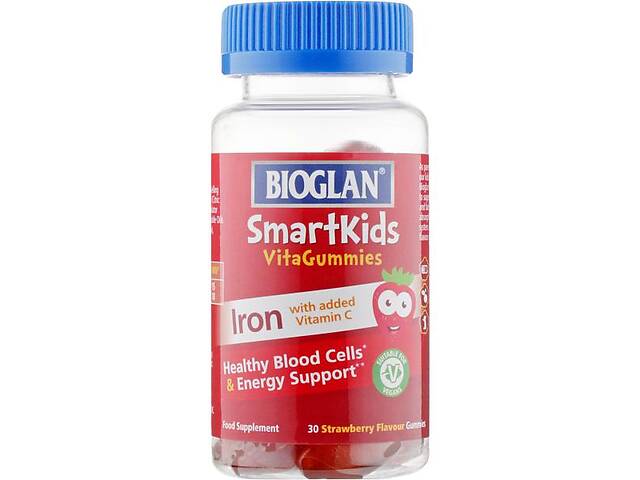 Витаминно-минеральный комплекс для детей Bioglan Smartkids Iron + Vitamin C 30 Gummies Strawberry