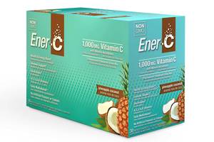 Витаминный напиток Ener-C для повышения иммунитета вкус ананаса и кокоса Vitamin C 30 пакетиков (EC06)