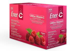 Витаминный напиток Ener-C для повышения иммунитета вкус малины Vitamin C 30 пакетиков (EC03)