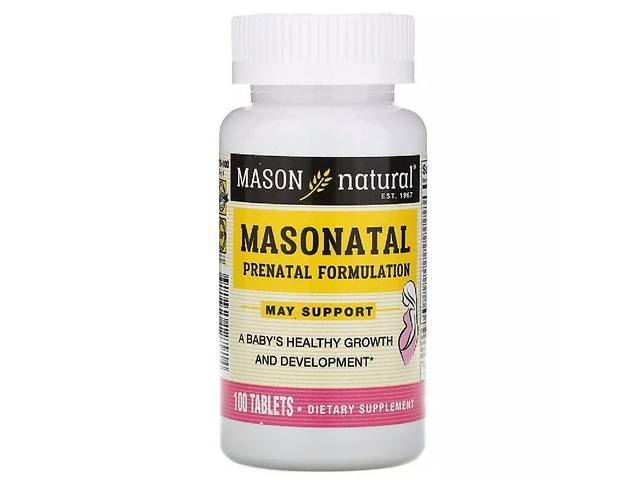 Витамины для беременных Mason Natural Masonatal Prenatal Formulation 100 Tabs