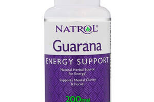 Витамины для мозга Natrol, Гуарана, Guarana, 200 мг, 90 капсул (6095)