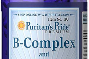 Витамины группы В, Puritan's Pride, Vitamin B-Complex and Vitamin B-12, 90 таблеток (30979)