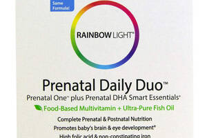 Витамины + Рыбий жир для беременных, Rainbow Light, Prenatal One plus Prenatal DHA Smart Essentials, 30 капсул + 30 т...