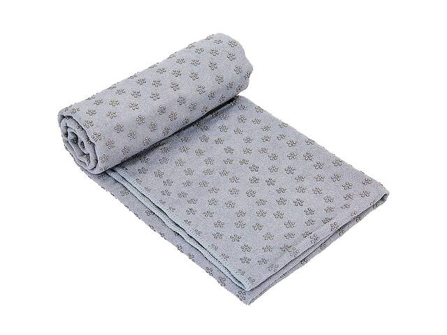 Йога полотенце (коврик для йоги) SP-Planeta FI-4938 размер 1,83x0,63м, микрофибра, силикон Серый (AN0423)