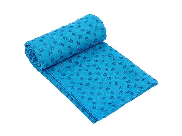 Йога полотенце (коврик для йоги) SP-Planeta FI-4938 размер 1,83x0,63м, микрофибра, силикон Синий (AN0424)