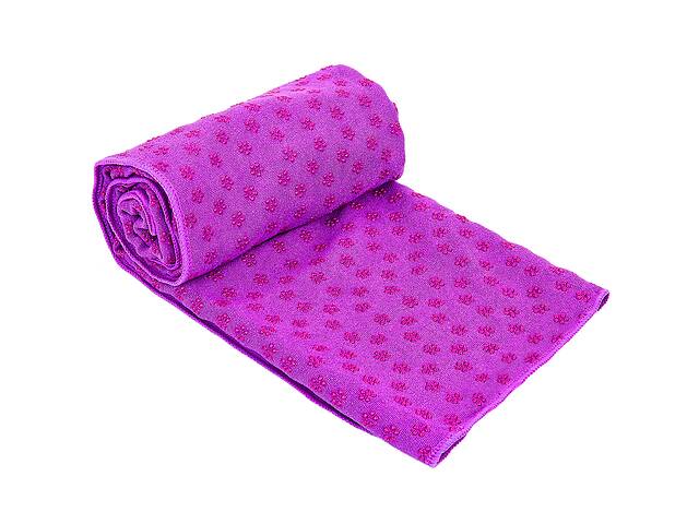 Йога полотенце (коврик для йоги) SP-Planeta FI-4938 размер 1,83x0,63м, микрофибра, силикон Фиолетовый (AN0425)
