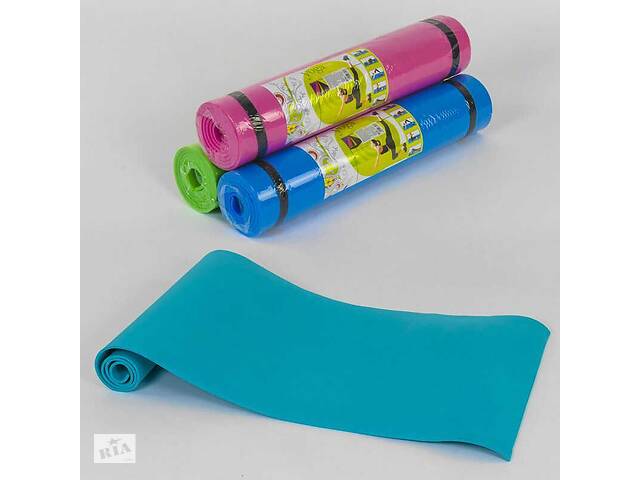 Йогамат, коврик для фитнеса, пилатеса, зарядки не скользящий, для взрослых и детей С 36548 (4 цвета)