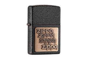 Зажигалка ZIPPO Brass Emblem Black Crackle (362)