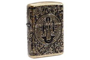 Зажигалка бензиновая Zippo Armor St. Benedict Antique Brass (29719)