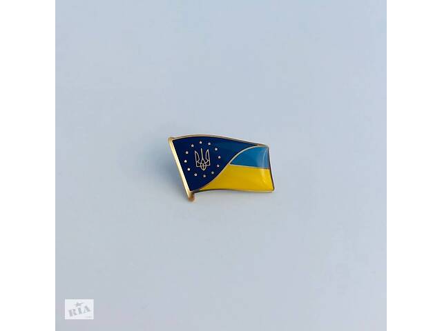 Значок Dobroznak прапор ЄС / України з Тризубом