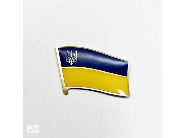 Значок Dobroznak Прапор України з Тризубом Жовто-синій сині(4781)