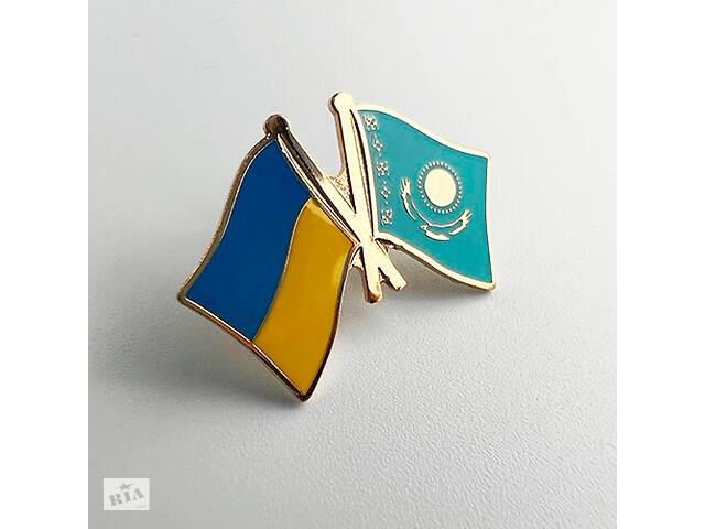 Значок Dobroznak Прапори Україна / Казахстан (6132)