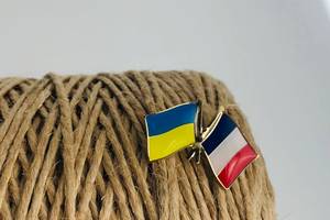 Значок Dobroznak Прапори України/Франції (позолота)