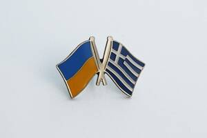 Значок Dobroznak прапори України / Греція