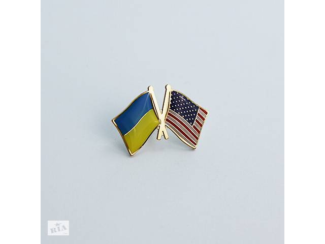 Значок Dobroznak Прапори України / США (позолота) (6101)