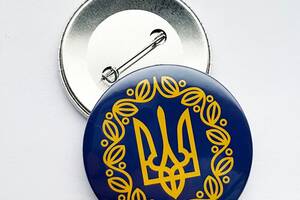 Значок Dobroznak закатний Малий герб УНР (жовтий) 56мм
