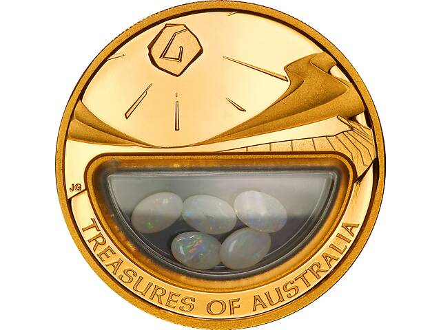 Золотая монета 1oz Сокровища Австралии Опал 100 долларов 2008 Австралия