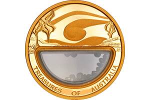 Золотая монета 1oz Сокровища Австралии Сапфир 100 долларов 2007 Австралия