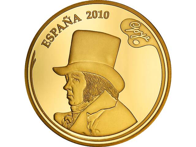 Золотая монета Испанские художники 'Франсиско де Гойя' 400 Евро 2010 Испания
