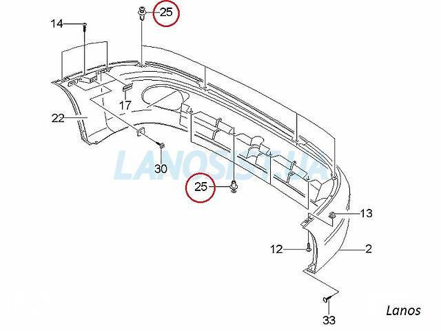 94530623 Клипса крепления бампера Ланос Авео Лачетти Эпика GM 94530623 ...