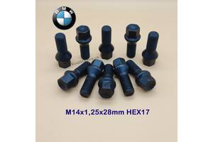 Колесные болты БМВ BMW М14х1,25 черные для F10 F11 F25 F26 E70 F15 F16 BMW 36136890324 BMW 36136774896 BMW 36136781151