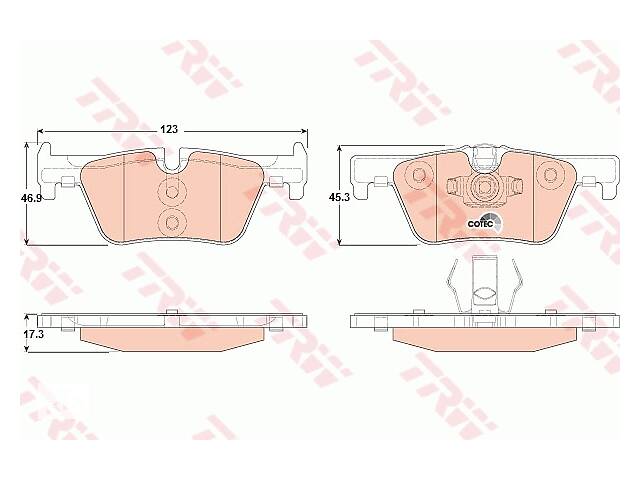 Колодка тормозная дисковая задняя BMW 1 (F20) 116D-125I 2010-,3 (F30) 316-328 2011- (пр-во TRW)