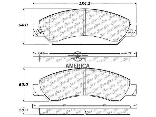 Колодки гальмівні передні CENTRIC PARTS 10210920