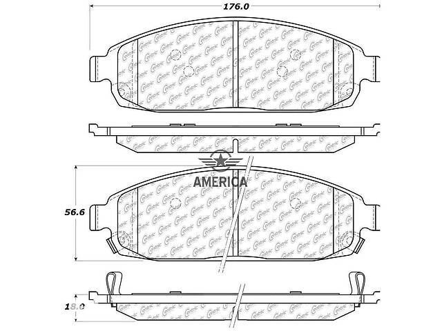 Колодки тормозные передние CENTRIC PARTS 10210800 Jeep Commander Commander Grand Cherokee