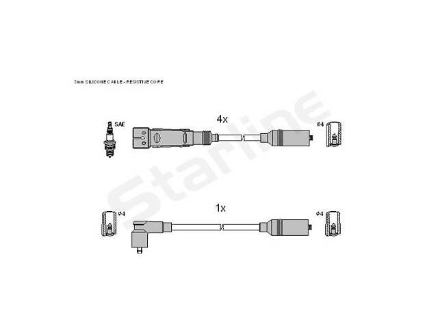 Комплект кабелей зажигания VW VENTO (1H2) / VW GOLF III (1H1) 1983-2009 г.