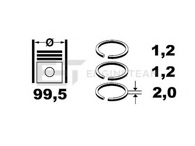 Комплект поршневих кілець для моделей:SUBARU (LEGACY,FORESTER,LEGACY,LEGACY,LEGACY,IMPREZA,OUTBACK,FORESTER,OUTBACK...