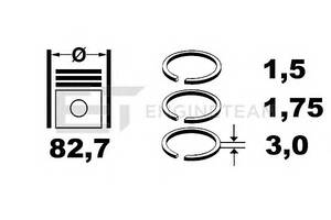 Комплект поршневых колец для моделей:RENAULT (CLIO,LAGUNA,LAGUNA,ESPACE), VOLVO (140,460,140,440)