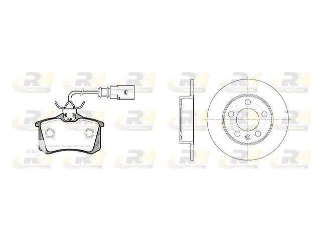 Комплект тормозной диск и колодки для моделей:VOLKSWAGEN (POLO)