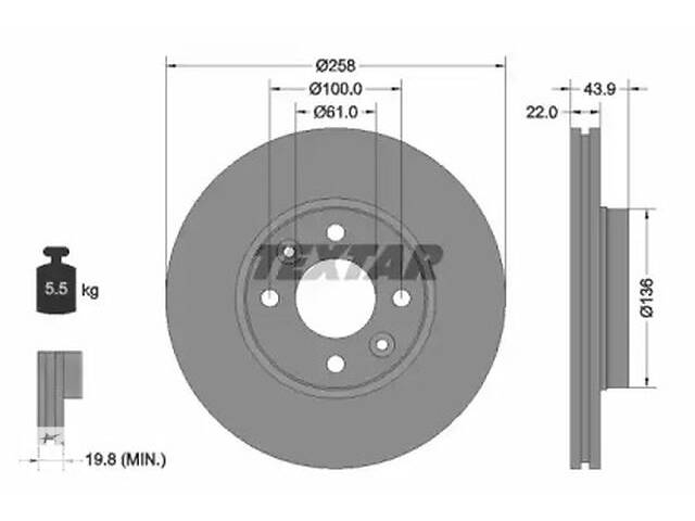 Комплект тормозных дисков (2 шт) WD0156883 на Lada (Ваз) Vesta 2015-