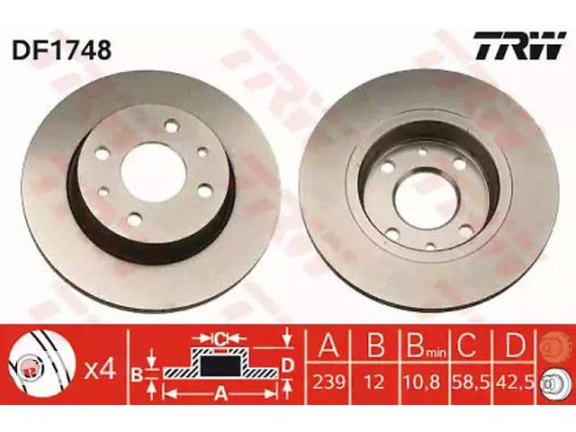 Комплект тормозных дисков (2 шт) NT0157995 на Lada (Ваз) 2113-15 1997-2012