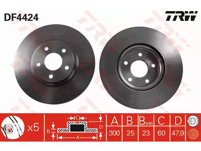 Комплект тормозных дисков (2 шт) WD0158371 на Ford Kuga 1 2008-2013
