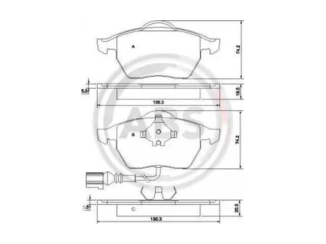 Комплект тормозных колодок TD1608453 на AUDI TT Roadster (8N9) 1999-2006