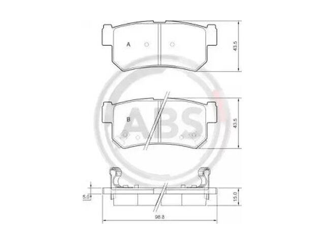 Комплект тормозных колодок TD1613294 на DAEWOO KORANDO Cabrio (KJ) 1999-