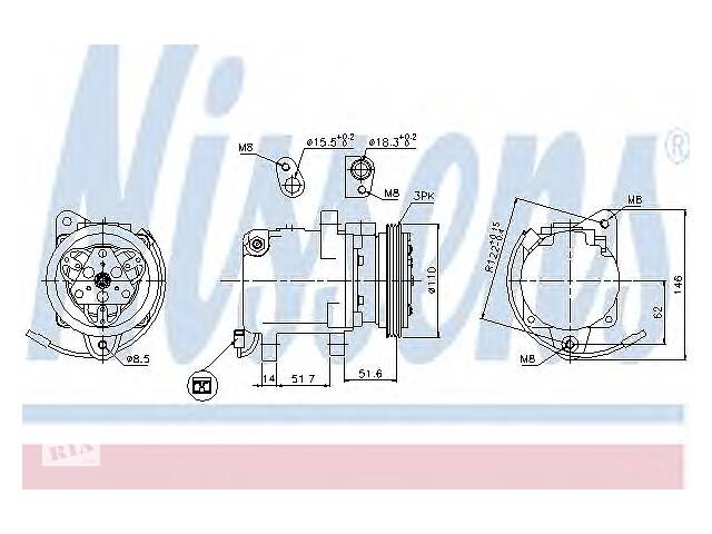 Компрессор кондиционера для моделей:SMART (ROADSTER,ROADSTER,FORTWO,FORTWO)